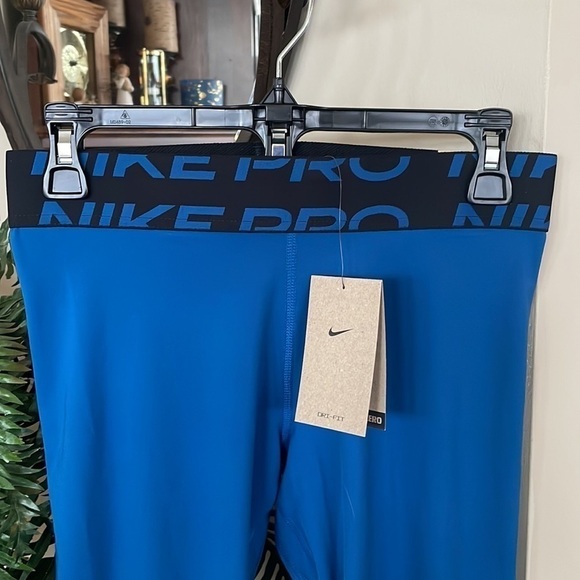 Brand New Nike Pro Dri-Fit Blue Training Leggings Tight Fit Mid Rise Full Length - Picture 4 of 16